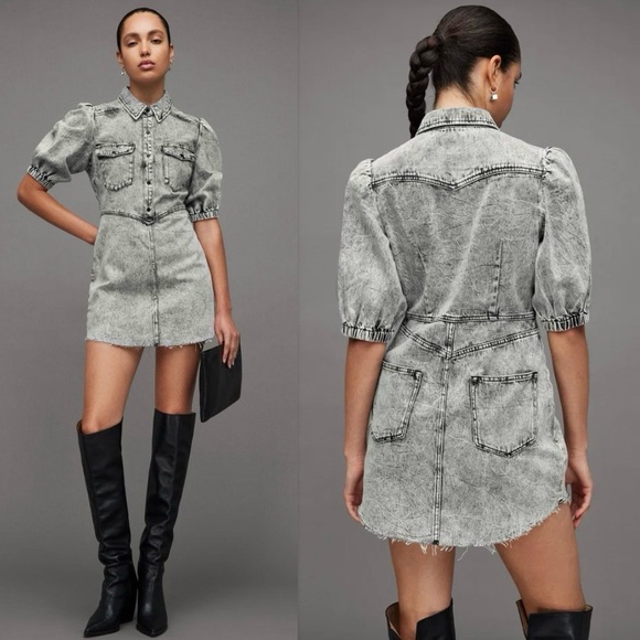 All Saints Dresses & Skirts - All Saints Jackie Denim Mini Dress Size 8